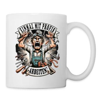 Une fois n’est pas coutume, les artisans travaillent avec des professionnels - Mug blanc - blanc - Droite