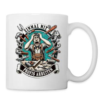 Une fois n’est pas coutume, les artisans travaillent avec des professionnels - Mug blanc - blanc - Droite
