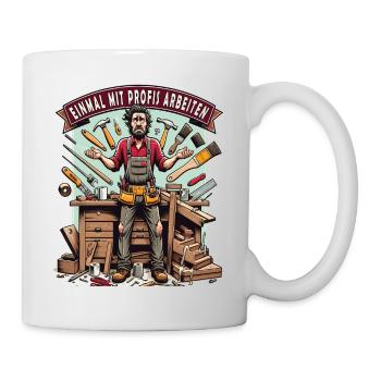 Une fois n’est pas coutume, les artisans travaillent avec des professionnels - Mug blanc - blanc - Droite