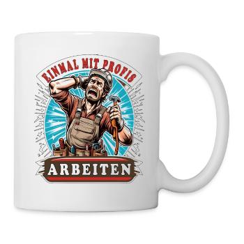 Une fois n’est pas coutume, les artisans travaillent avec des professionnels - Mug blanc - blanc - Droite