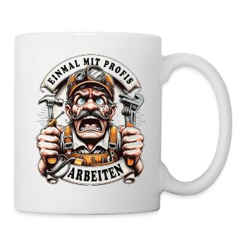 Craftsmen work with professionals for once - Mug - white - Right