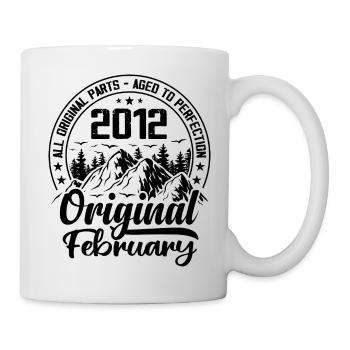 2012 Februar Original: Geschenk zum 12-jährigen Jubiläum - Tasse - Weiß - Rechts