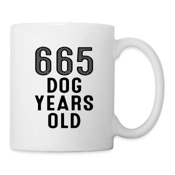 665 Chien Ans 95e Anniversaire - Mug blanc - blanc - Droite