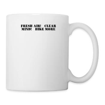 Wandern - Fresh air, clear mind, hike more - Tasse - Weiß - Rechts