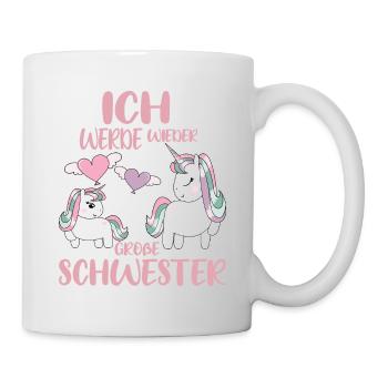 Bald Wieder Große Schwester Verkünden Einhörner - Tasse - Weiß - Rechts