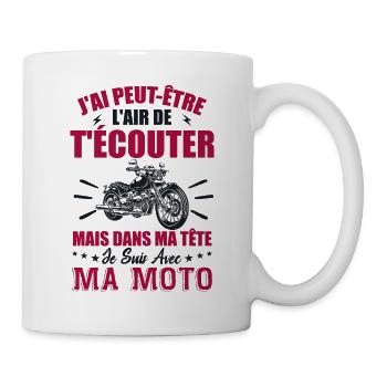 In My Head I Ride Motorcycle - Biker Gift - Mug - white - Right