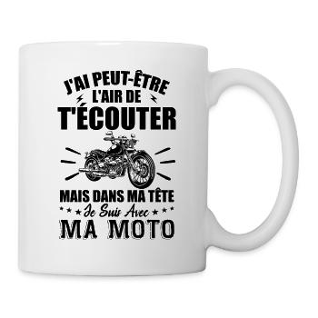 In My Head I Ride Motorcycle - Biker Gift - Mug - white - Right