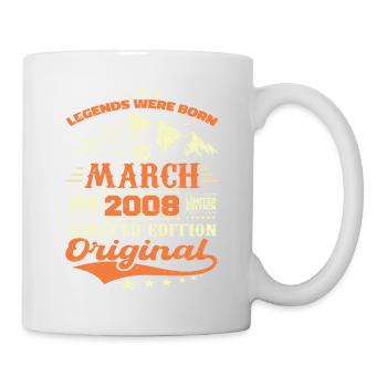 Vintage Born In March 2008 Birthday Gift - Mug - white - Right