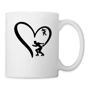 Roller Skating Heart Silhouette Roller Skater - Mug - white - Right