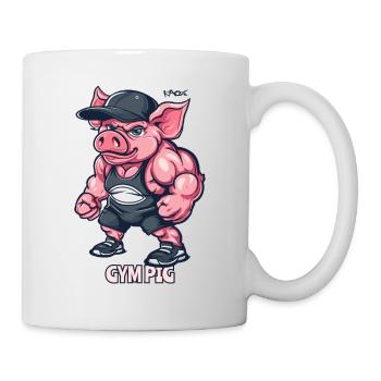 Bodybuilder Muscle Gym Cochon - Mug blanc - blanc - Droite