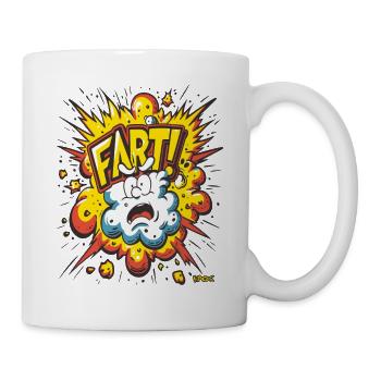 Super Cartoon Furz Knall - Tasse - Weiß - Rechts