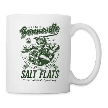 Bonneville Salt Flats Motorradrennen Vintage - Tasse - Weiß - Rechts