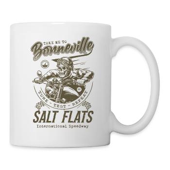 Bonneville Salt Flats Motorradrennen Vintage - Tasse - Weiß - Rechts