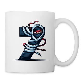 7e anniversaire de Ninja - Mug blanc - blanc - Droite