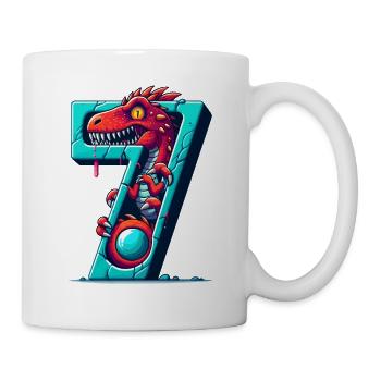 Dinosaure du 7e anniversaire - Mug blanc - blanc - Droite