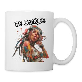 BE UNIQUE. Self-loyalty, self-confident, individual, - Mug - white - Right