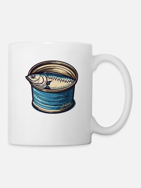 Ein Fisch in der Dose - Tasse - Weiß