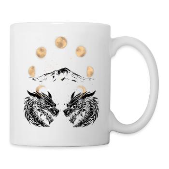 Dragon Mountains Moon Phase Fantasy Moon - Mug - white - Right