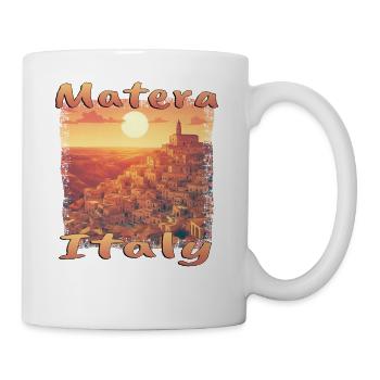 Matera Italien Altstadt Sunset Grunge Design - Tasse - Weiß - Rechts