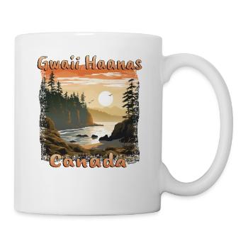Parc national Gwaii Haanas Canada Coucher de soleil Grunge - Mug blanc - blanc - Droite