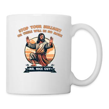 Jésus dit d’arrêter les conneries - Mug blanc - blanc - Droite