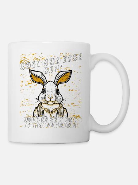 HASE RUFT ZUM GEHEN - Kop/krus - hvid