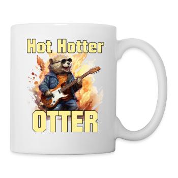 Drôle de loutre avec guitare électrique et dicton - Mug blanc - blanc - Droite