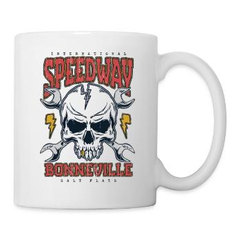 Bonneville Salt Flats Voiture de course rétro vintage - Mug blanc - blanc - Droite
