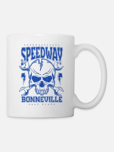 Bonneville Salt Flats Vintage Retro Rennwagen - Tasse - Weiß