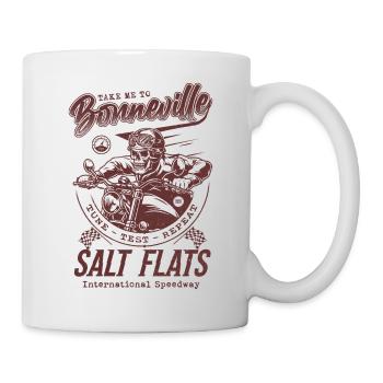 Bonneville Salt Flats Motorradrennen Vintage - Tasse - Weiß - Rechts