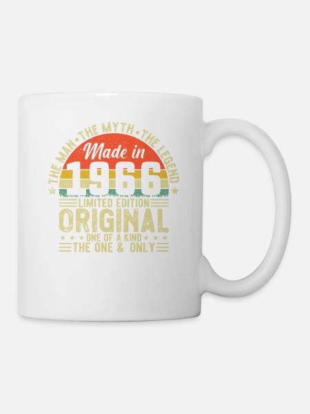 Vintage 1966 Birthday Tee - Tasse - Weiß