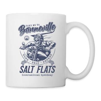 Bonneville Salt Flats Motorradrennen Vintage - Tasse - Weiß - Rechts