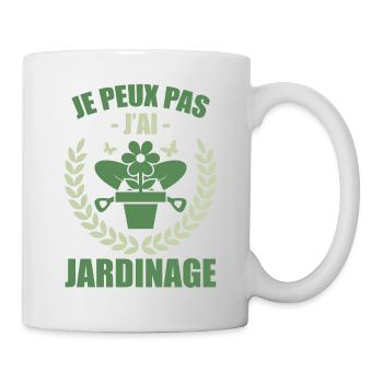 Ich kann nicht, ich habe Gartenarbeit - Tasse - Weiß - Rechts