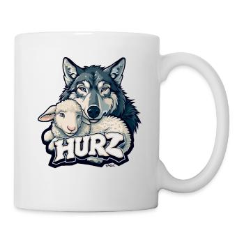 Hurz, der Wolf das Lamm - Tasse - Weiß - Rechts