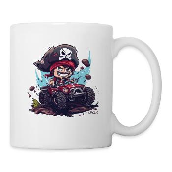 Der Chibi Monstertruck Pirat - Tasse - Weiß - Rechts