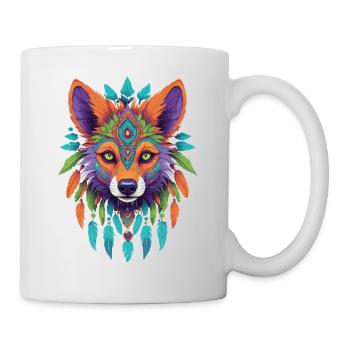 Spirit Schakal Mandala Esoterik Kunst - Tasse - Weiß - Rechts