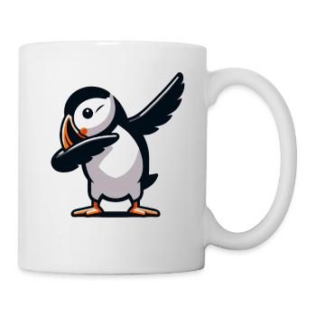 Papageientaucher, Dabbing, Vogel - Tasse - Weiß - Rechts