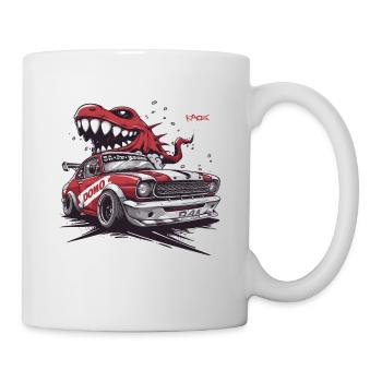 Domo, der japanische Dino: JDM-Rennauto - Tasse - Weiß - Rechts