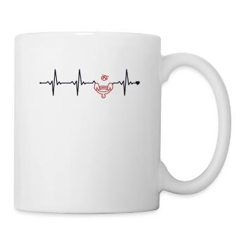 Orpaillage Heartbeat Prospection Mineur Or - Mug blanc - blanc - Droite