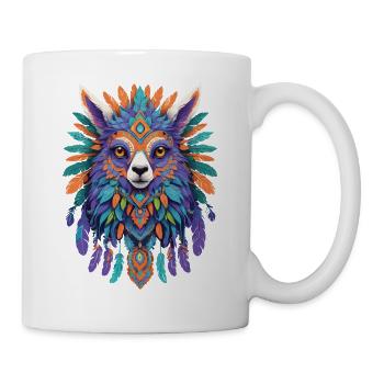 Spiritual Alpaca Mandala Power Animal Design - Mug - white - Right