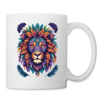 Lion Mandala Animal Yoga Méditation - Mug blanc - blanc - Droite