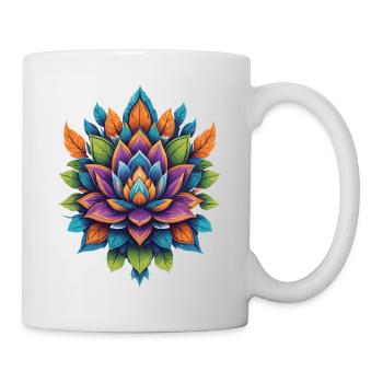 Spirituelle Blume Lotus Lebensenergie Lebensblume - Tasse - Weiß - Rechts
