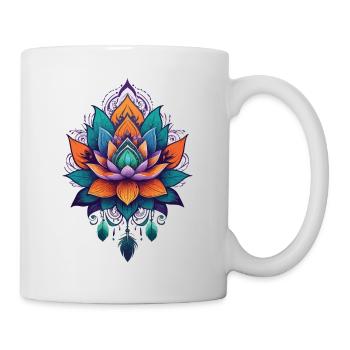 Spirituelle Lotus Blume des Lebens Aesthetic - Tasse - Weiß - Rechts