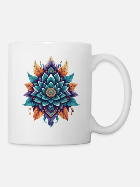 Spirituelle Lotus Lebensblume magische Ästhetik - Tasse - Weiß