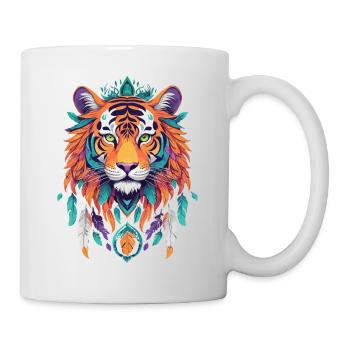 Tiger Mandala Spirituelle Kraft Ästhetik - Tasse - Weiß - Rechts