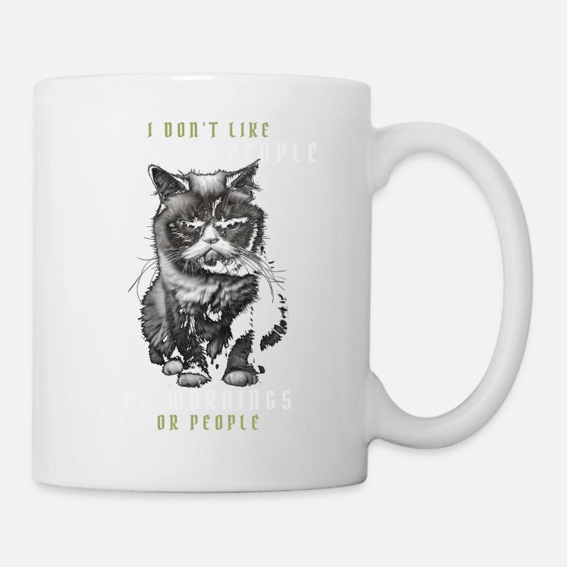 Je n’aime pas les gens du matin ou les matins ou les gens - Mug blanc - blanc
