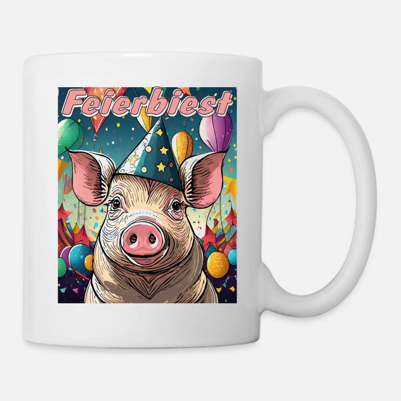 SCHWEIN FEIERBIEST - Tasse - Weiß