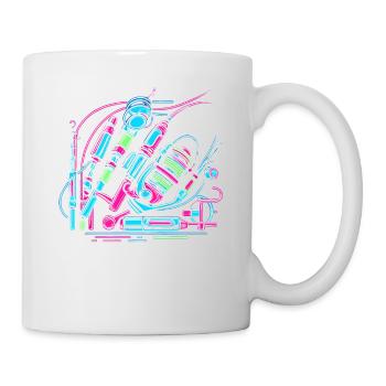 Eisfischen Fisch Fischer Angler - Tasse - Weiß - Rechts