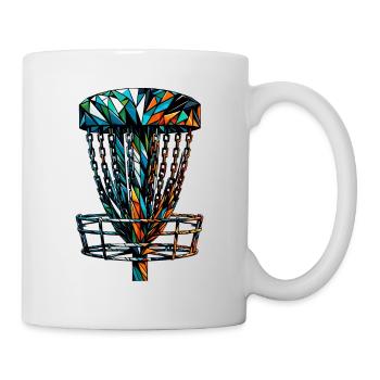 Polygon Art Frisbee Disc Golf Player Flying Discs - Mug - white - Right