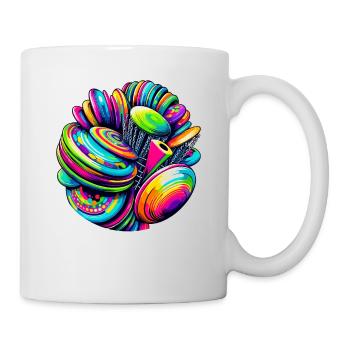 Pop Art Frisbee Disc Golf Player Flying Discs - Mug - white - Right